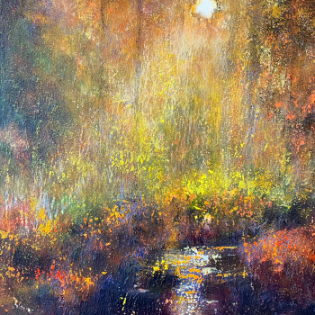Œuvre contemporaine nommée « Sous les frondaisons, pleine lune », Réalisée par ANNE VIGNAU