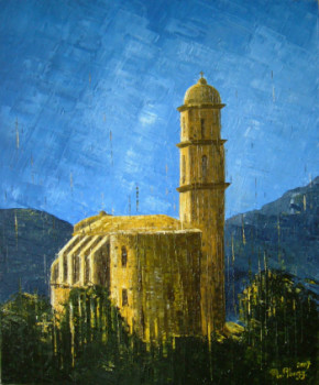 Œuvre contemporaine nommée « EGLISE DE PATRIMONIO (Cap Corse) », Réalisée par MONIQUE ABEGG