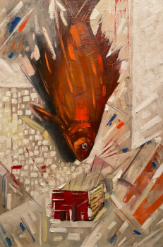 Œuvre contemporaine nommée « The painter's fish », Réalisée par ART-KAM