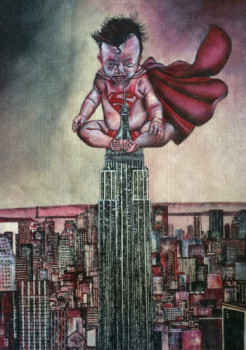 Œuvre contemporaine nommée « Baby Superman Empire State Building », Réalisée par ERIC ERIC