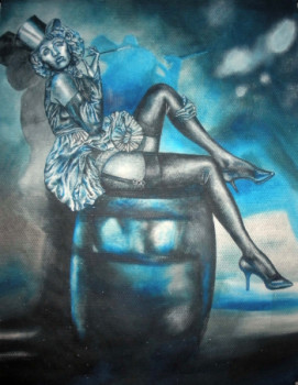 Œuvre contemporaine nommée « Marlene Dietrich L’ange bleu », Réalisée par ERIC ERIC