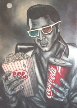 Œuvre contemporaine nommée « Elvis dans le cinéma 3D », Réalisée par ERIC ERIC