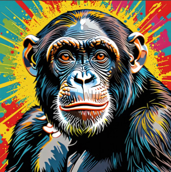 Œuvre contemporaine nommée « Cheetah pop art », Réalisée par DOMINIQUE DULOT DIGITAL