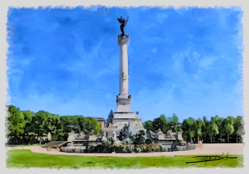 Œuvre contemporaine nommée « la colonne des girondins », Réalisée par DOMINIQUE DULOT DIGITAL