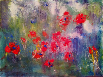 Œuvre contemporaine nommée « Coquelicots », Réalisée par ANNY BREART