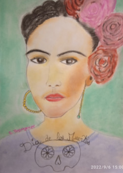 Œuvre contemporaine nommée « E Dia de la muerte Frieda Kahlo », Réalisée par ELLE *