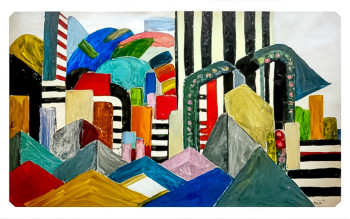Œuvre contemporaine nommée « delaunesque 2 », Réalisée par TEDRUB