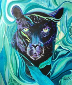 Œuvre contemporaine nommée « Black Panther », Réalisée par YALYS