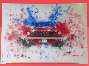 Œuvre contemporaine nommée « Mustang 1965 », Réalisée par LYDIE COURBIER