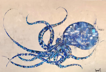 Œuvre contemporaine nommée « "Poulpy blue" », Réalisée par MARIE TRANI