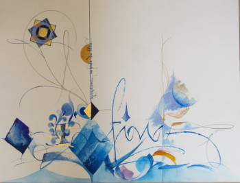 Œuvre contemporaine nommée « La symphonie infinie du bleu », Réalisée par GARANCE