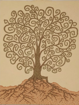 Œuvre contemporaine nommée « Arbre à la Klimt », Réalisée par COPAINTER72