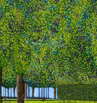 Œuvre contemporaine nommée « Libre Interprétation du Parc de Klimt », Réalisée par NADINE DE LESPINATS