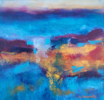Œuvre contemporaine nommée « Rhapsody in Blue », Réalisée par NADINE DE LESPINATS