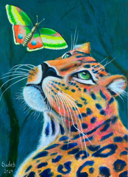Œuvre contemporaine nommée « El Leopardo y la mariposa », Réalisée par SALVADOR DE BATLLE