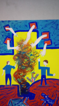 Œuvre contemporaine nommée « danse rituel », Réalisée par LAMOUR