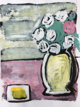 Œuvre contemporaine nommée « Fleurs et citron », Réalisée par SOPHIE GARDIN