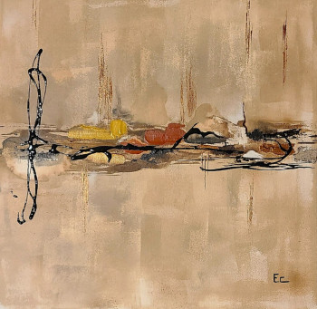 Œuvre contemporaine nommée « Composition n°13 », Réalisée par EMILIE CERLES