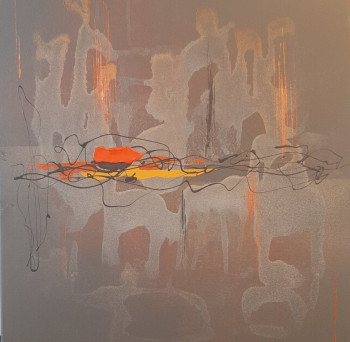 Œuvre contemporaine nommée « Composition n°6 », Réalisée par EMILIE CERLES