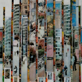 Œuvre contemporaine nommée « Déambulation graphique », Réalisée par EVE-B
