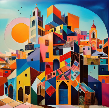 Œuvre contemporaine nommée « Ciudad de Sueños Geométricos », Réalisée par PEDRO LARA