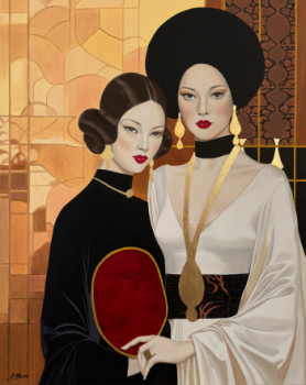 Œuvre contemporaine nommée « Souvenirs d’Indochine », Réalisée par ELISABETH MIONE