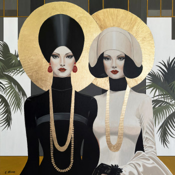 Œuvre contemporaine nommée « Yin & Yang », Réalisée par ELISABETH MIONE