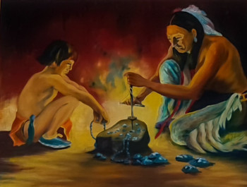 Œuvre contemporaine nommée « "Turquoises artisanales.." », Réalisée par MARC DANCRE