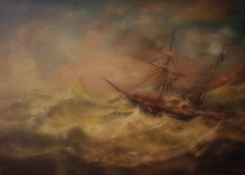 Œuvre contemporaine nommée « D'après Carl Frederik Sorensen, Storm on the North Sea », Réalisée par LA CIGOGNE