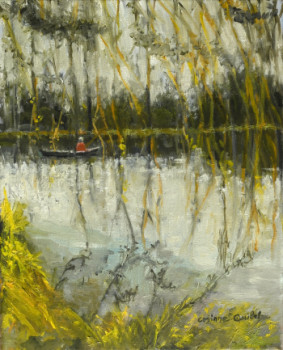 Œuvre contemporaine nommée « eaux dormantes », Réalisée par CORINNE QUIBEL