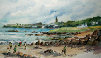 Œuvre contemporaine nommée « Plage de la Govelle à Batz sur Mer (24-018) », Réalisée par JACQUELINE PELON