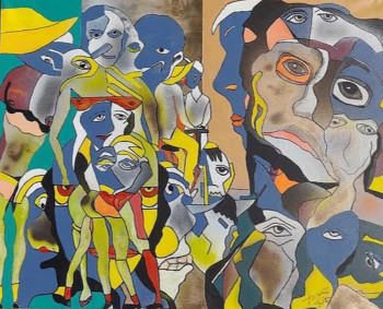 Œuvre contemporaine nommée « IMAGINE N° 7 REGARDS », Réalisée par LOUIS LERAY