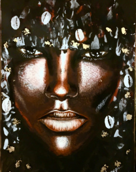Œuvre contemporaine nommée « GOLD », Réalisée par GAMTHETY GEORGES MIANKIRI « BENS »