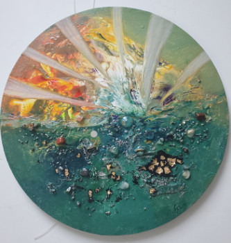 Œuvre contemporaine nommée « Crépuscule marin », Réalisée par FRéDéRIQUE CHABIN-RIVIERE