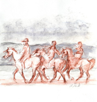 Œuvre contemporaine nommée « Rückkehr im Wintersturm », Réalisée par HORST LUDWIG "ALKUHL"