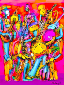 Œuvre contemporaine nommée « Cubisme and jazz », Réalisée par DORON B