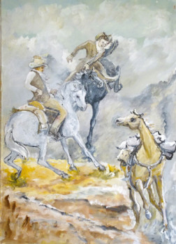 Œuvre contemporaine nommée « Am Abgrund - der Kampf ums Packpferd », Réalisée par HORST LUDWIG "ALKUHL"