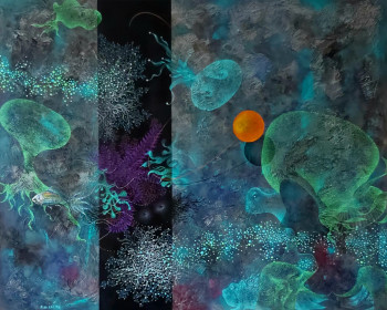 Œuvre contemporaine nommée « The Black bar 1 », Réalisée par ROLAND DE LATTRE