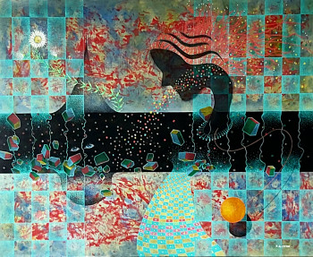 Œuvre contemporaine nommée « The Black bar 2 », Réalisée par ROLAND DE LATTRE