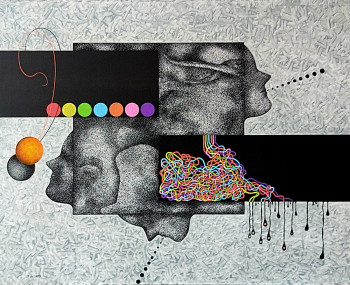 Œuvre contemporaine nommée « The Black bar 4 », Réalisée par ROLAND DE LATTRE