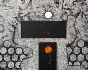 Œuvre contemporaine nommée « The Black bar 5 », Réalisée par ROLAND DE LATTRE