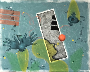 Œuvre contemporaine nommée « The Black bar 8 », Réalisée par ROLAND DE LATTRE