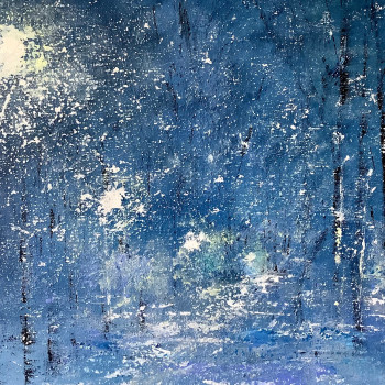 Œuvre contemporaine nommée « Neige à la Maronneraie », Réalisée par ANNE VIGNAU