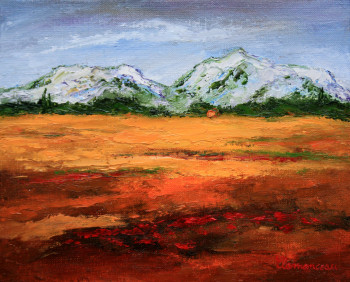 Œuvre contemporaine nommée « Eté dans les Alpilles », Réalisée par JEAN-FRANçOIS CLEMENCEAU