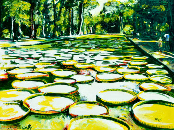 Œuvre contemporaine nommée « Nénuphars », Réalisée par STEFH2K