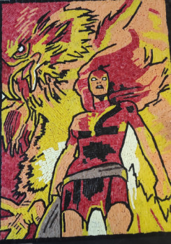 Œuvre contemporaine nommée « DARK PHOENIX », Réalisée par REMS