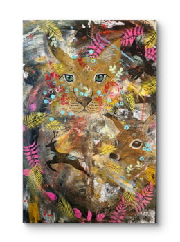 Œuvre contemporaine nommée « Luchs im Bayrischen Wald », Réalisée par KUNSTKOPF.ART