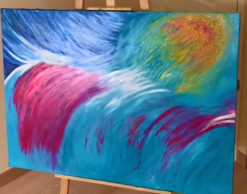 Œuvre contemporaine nommée « Wild Ocean », Réalisée par SANDRA ART CREATION