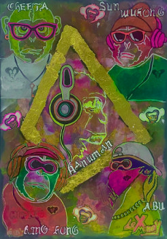 Œuvre contemporaine nommée « Mafia Monkey », Réalisée par LE X MONEY