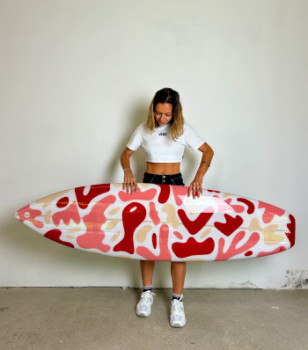 Œuvre contemporaine nommée « Custom Board Organic Abyss », Réalisée par AGATHE RAPILLY